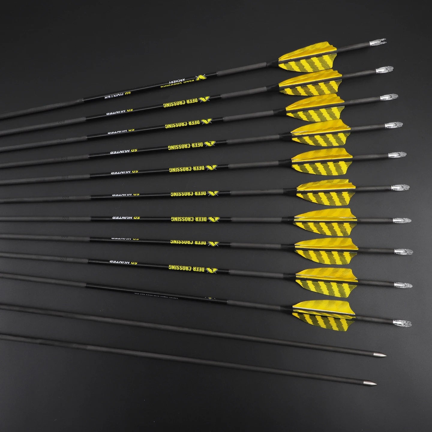 Archery Pure Carbon Arrows ID4 2 Spine 300-1000 3 Natural Feather