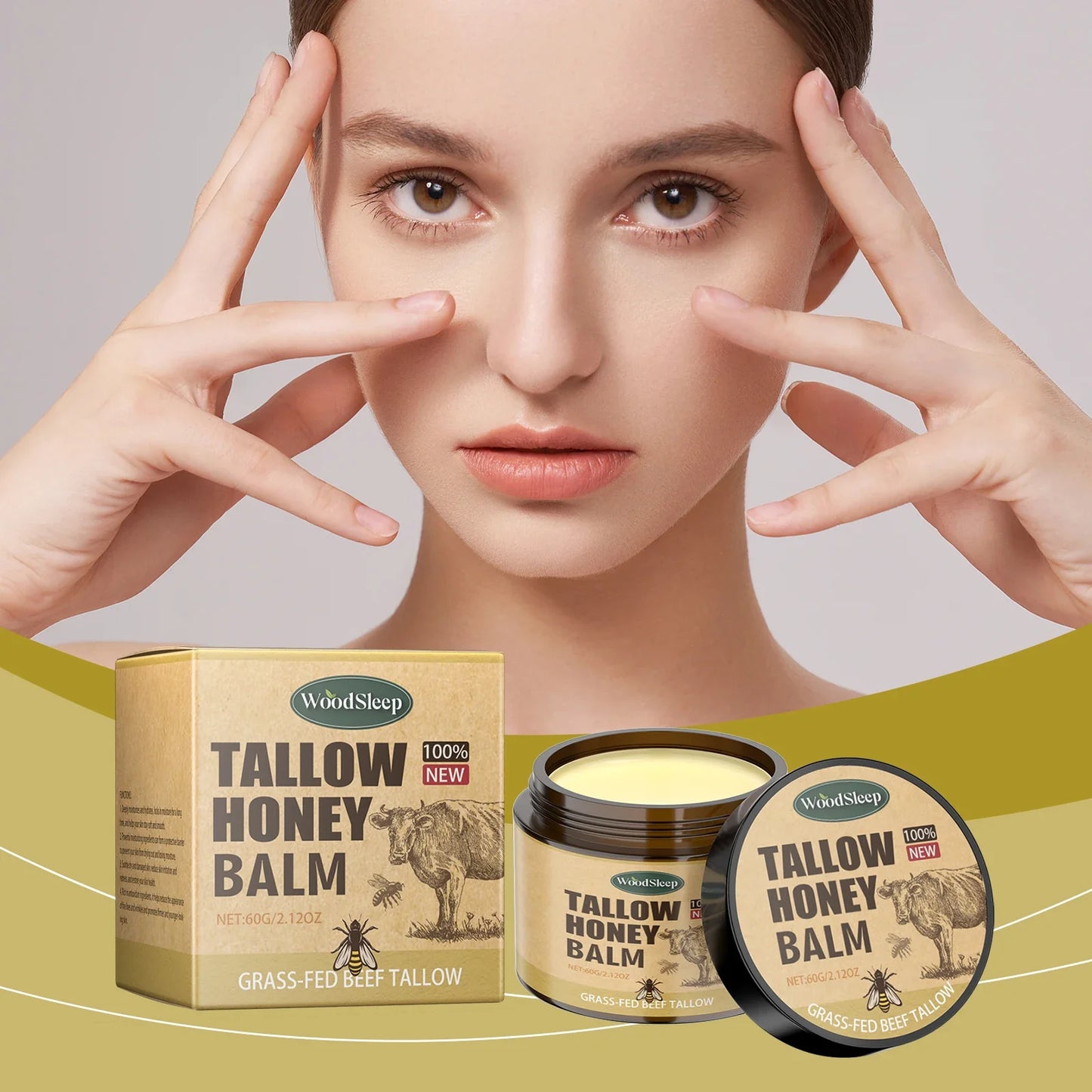 WOODSLEEP Tallow Honey Face Moisturizer Cream 60g | Deep Hydration