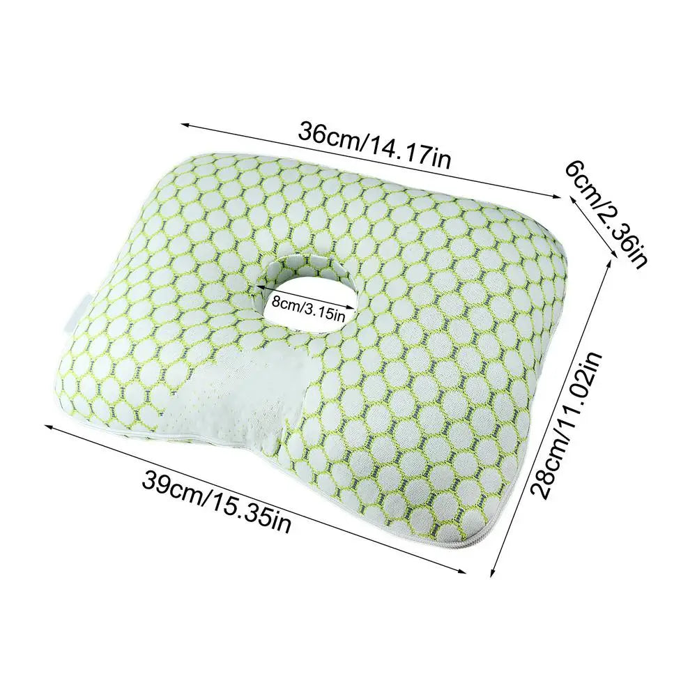 Donut Ear Pillow – Hollow Neck Support for Side Sleepers