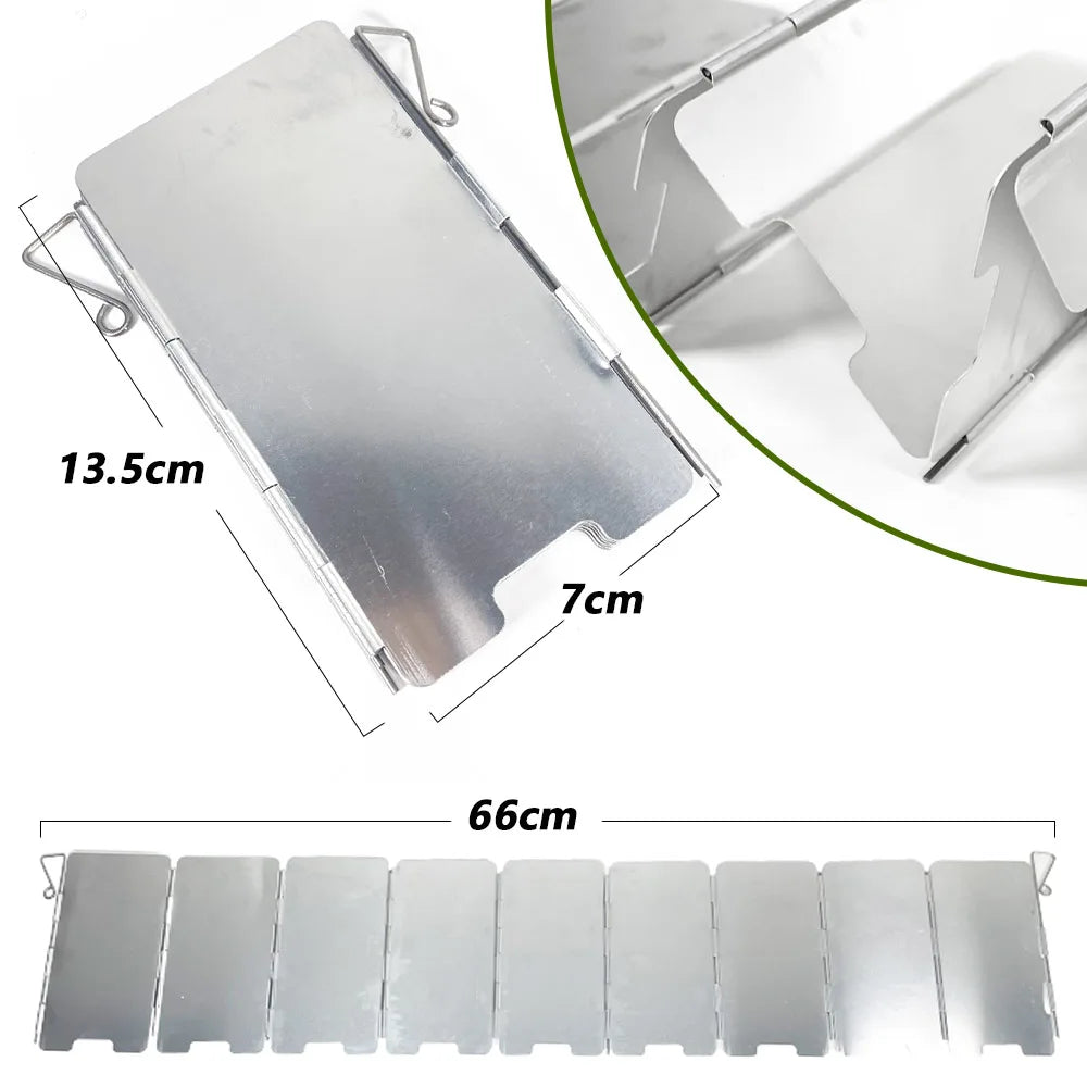 9-Plate Foldable Camping Stove Windshield | Aluminium Alloy Camping Stove Windshield Peaceful Pleasures Health and Wellness