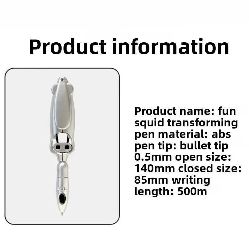 Transforming pen decompression automatic fun stationery squid strange press type ballpoint pen neutral pen Peaceful Pleasures Health and Wellness