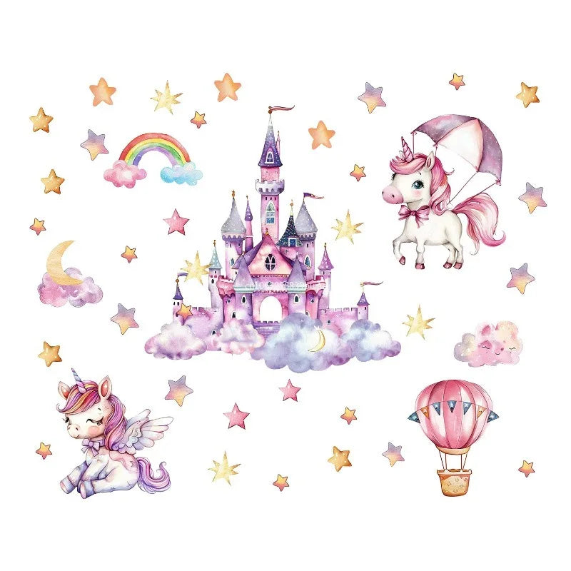 Unicorn Stars Luminous Wall Sticker Baby Kids Room Decoration Decals Bedroom Background Decor Glow in The Dark Wall Paper Decor Peaceful Pleasures Health and Wellness