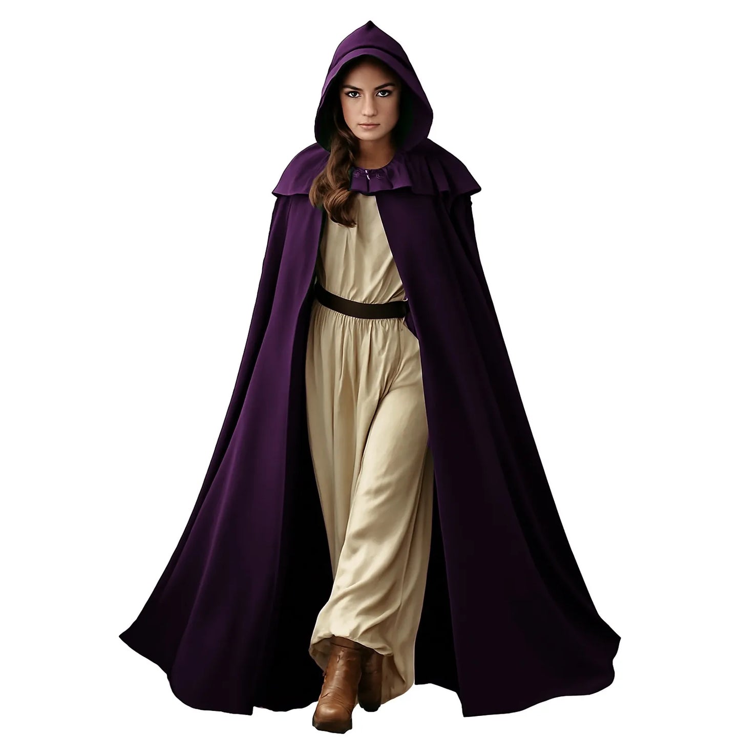 Medieval Hooded Cloak Cape – Gothic Knight Cosplay Robe Coat