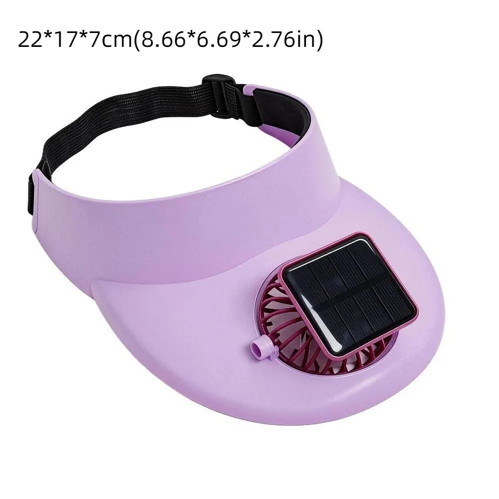 Solar USB Fan Sun Hat – Wide Brim Breathable Summer Cap