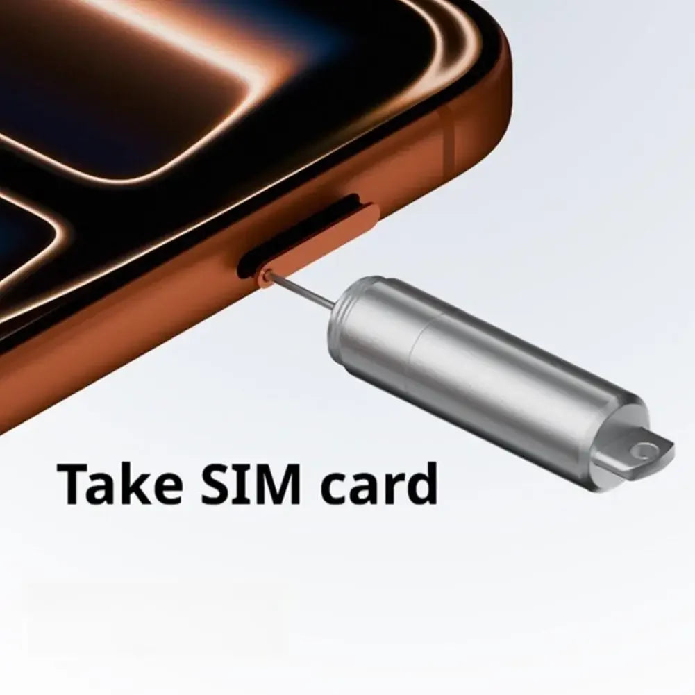 2-in-1 Aluminum Alloy SIM Card Eject Pin Keychain, Portable SIM Tray Removal Tool with Earbuds Cleaning Brush for All Smartphone Peaceful Pleasures Health and Wellness