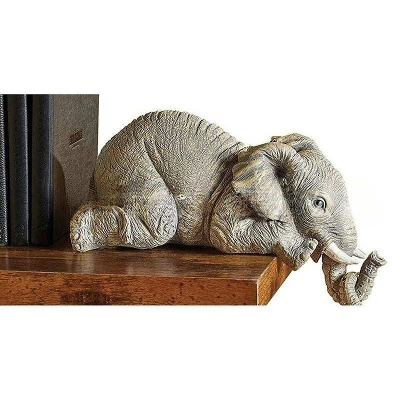 Elephant Resin Ornaments Exquisite Stone Elephant Statues Landscape Design Mini Living Room Garden Decorations Resin Handicrafts Peaceful Pleasures Health and Wellness Big