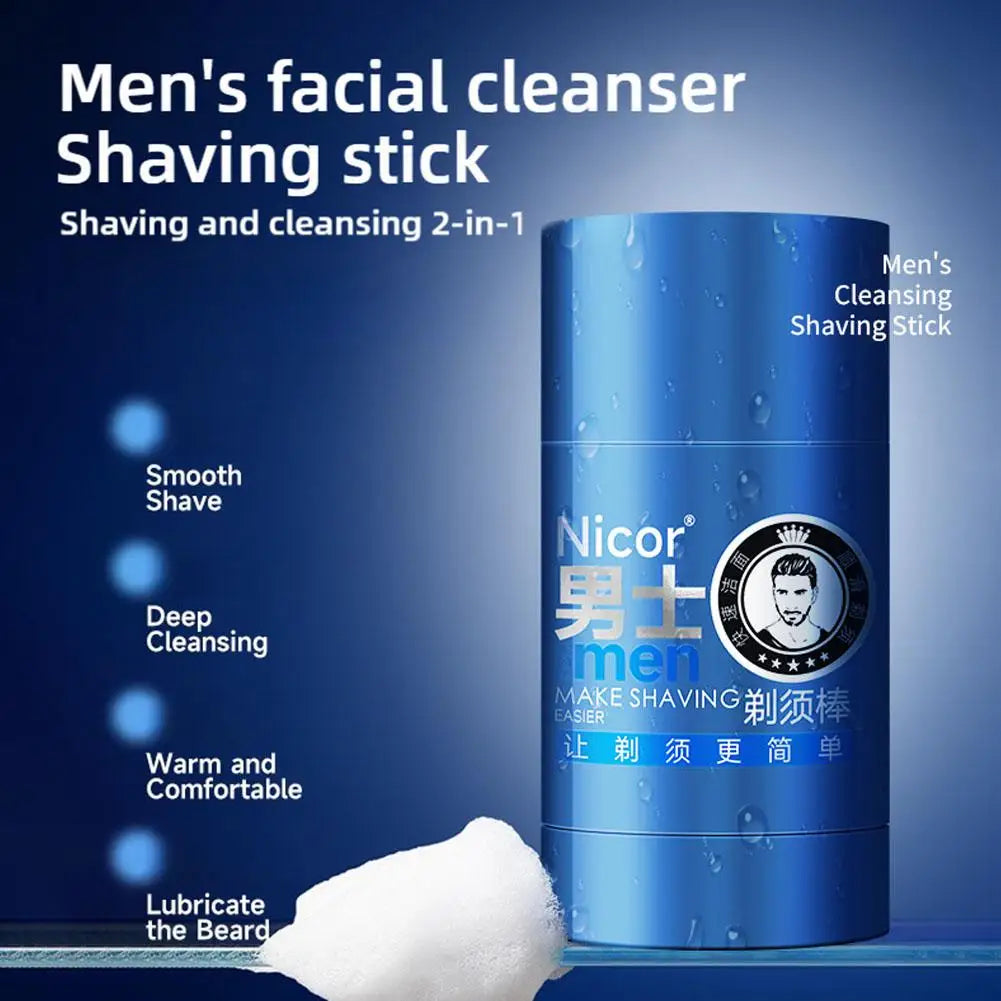 Mint Scent Men's 2-in-1 Shaving & Cleansing Cream Stick – Hydrating Beard Shave Foam 40g Peaceful Pleasures Health and Wellness