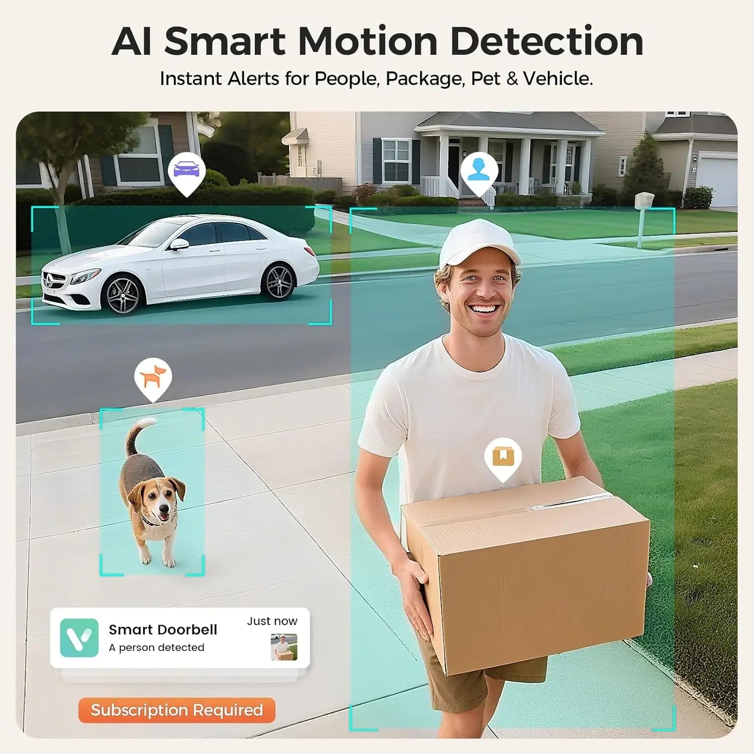 2K Smart Wireless Doorbell Camera with Live View, Two-Way Talk, AI Detection, Alexa Compatible Peaceful Pleasures Health and Wellness