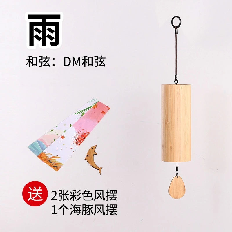 Chord Wind Chimes Japanese Hand Crank Retro Bamboo Meditation Sound