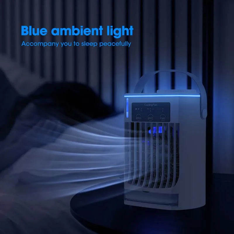 Portable Air Cooler Desktop Cooling Fan Water Cooling Spray Fan USB Office Air Conditioning Cooler 500ml Water Tank Peaceful Pleasures Health and Wellness