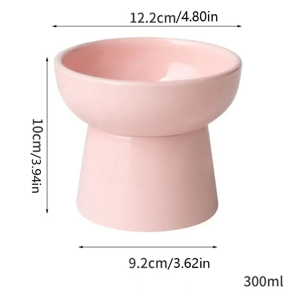 Elevated Ceramic Cat Bowl | Raised Pet Feeder 300ml
