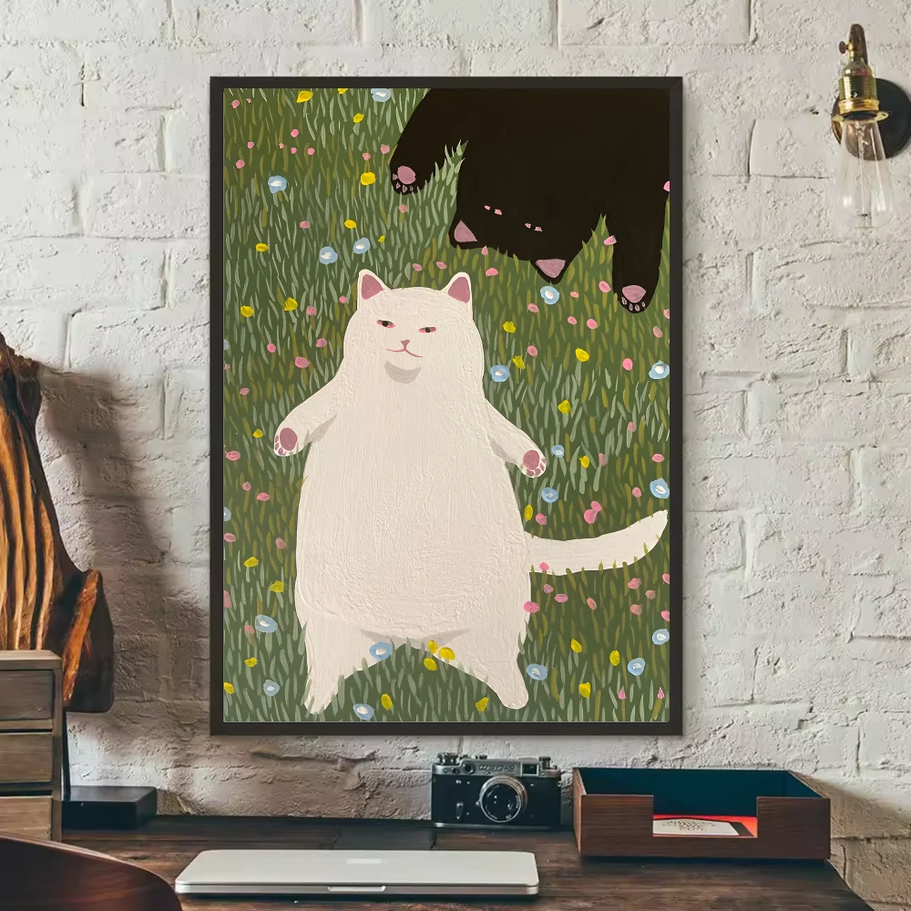 Funny Cute Cat Poster HD Waterproof Wall Art – Home Decor Wall Art Poster Peaceful Pleasures Health and Wellness z3 50X70cmNoframe