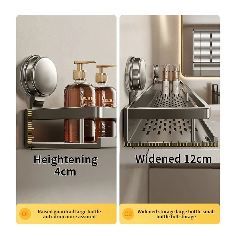 No-Drill Suction Cup Wall Rack | Kitchen & Bathroom Organizer
