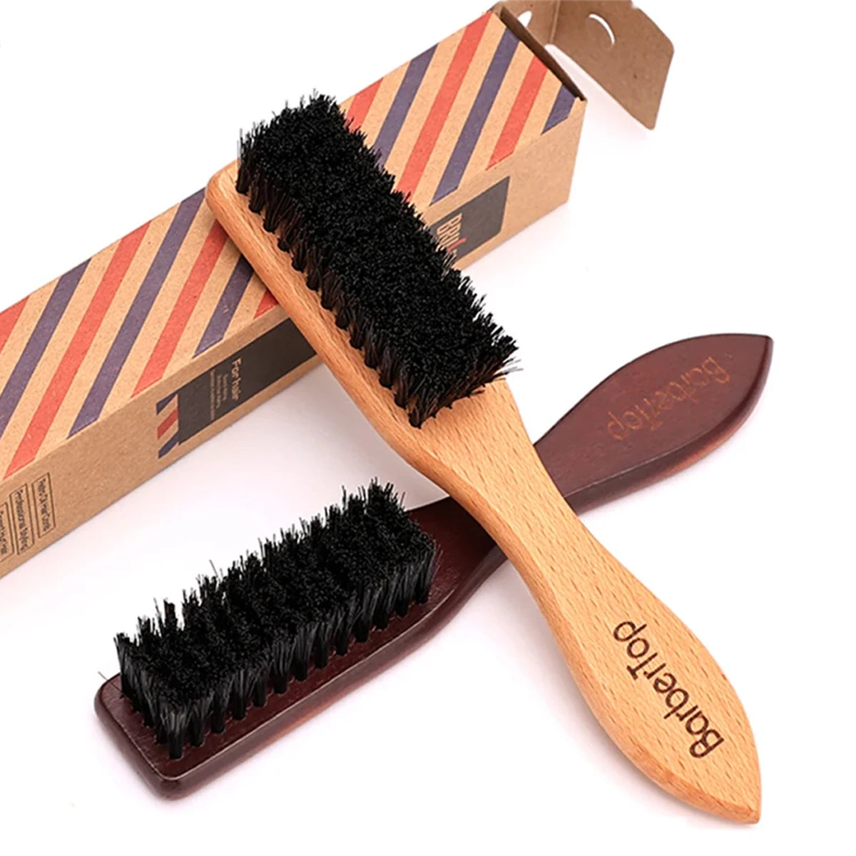 Barbershop Wooden Handle Boar Bristle Beard Brush Soft Hair Cleaning Brush Broken Hair Remove Comb Salon Men Beard Shaving Tools Peaceful Pleasures Health and Wellness