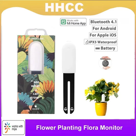 HHCC Flower Monitor Flora Garden Care Plant Grass Soil Water Fertility Smart Tester Sensor Flower Gardening Detector For Xiaomi Peaceful Pleasures Health and Wellness