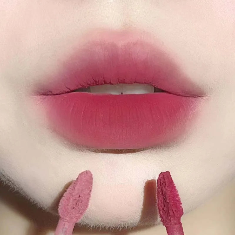 Cappuvini Bear Matte Liquid Lipstick – Strawberry Red & Nude Pink