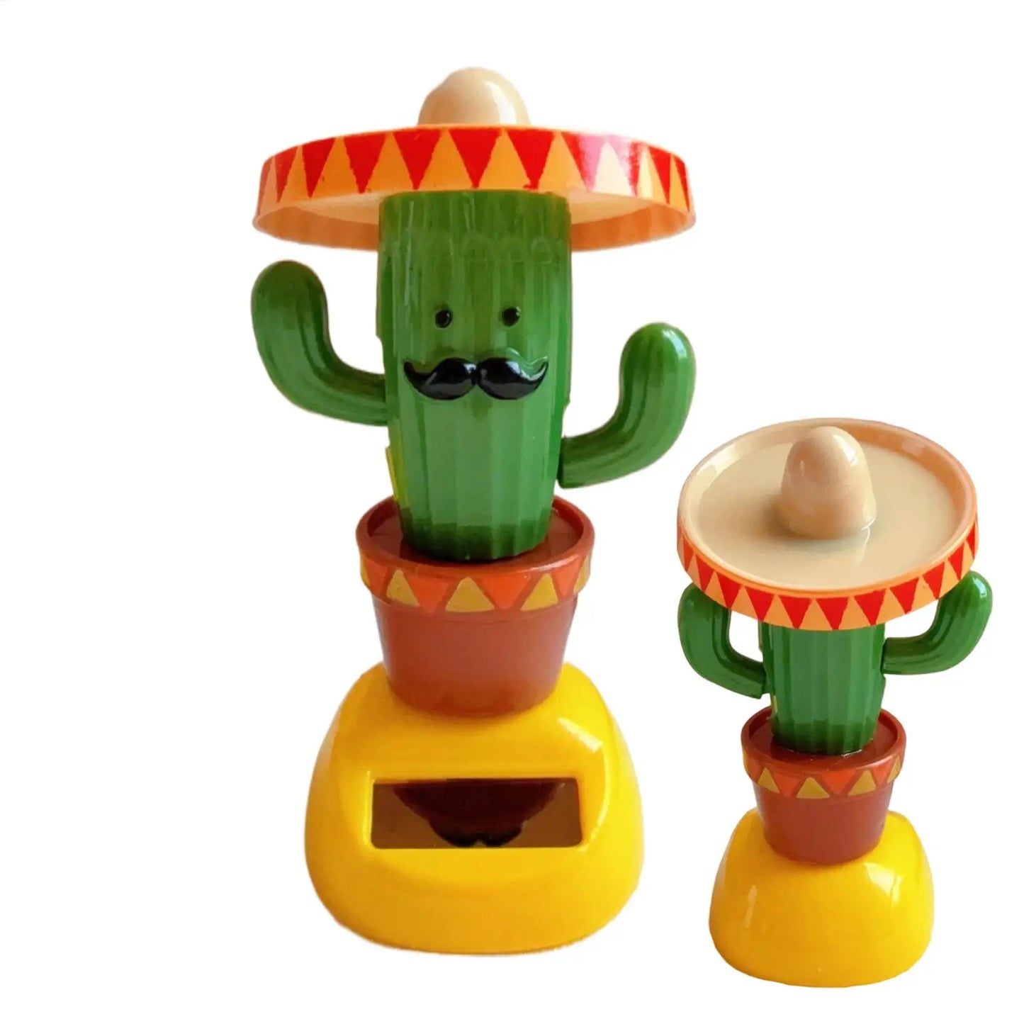 Solar Cactus Bobblehead Car Dashboard Ornament | Funny Gift