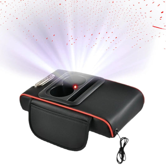 Car Console Armrest Cushion Organizer with Cup Holders & Lighting Console Armrest Organizer Peaceful Pleasures Health and Wellness