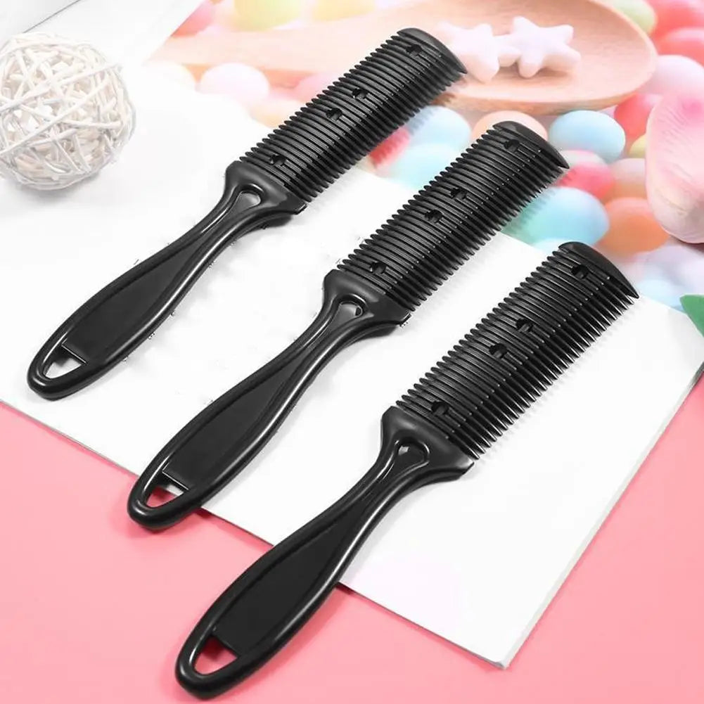 Barber Hair Cutting Comb with Razor Blade – Trim & Thin