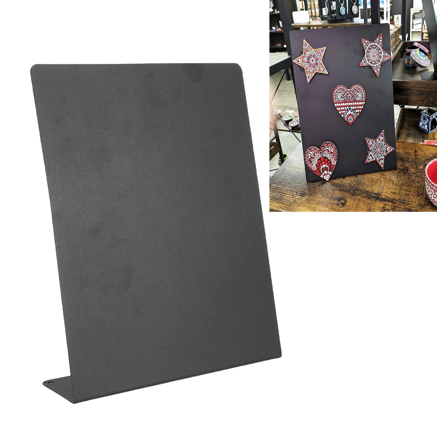 Black Magnetic Metal Bulletin Board | Tabletop Memo Display