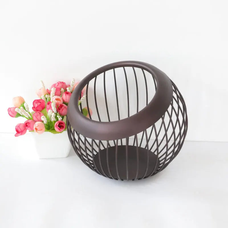 Coffee Pod Metal Holder Large Capacity Ball Shaped Holder Storage Basket Fruit Plate Drain Basket Home Kitchen Storage Basket Peaceful Pleasures Health and Wellness