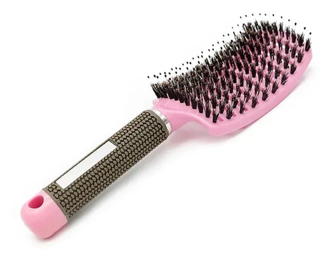 Women Detangler Hair Brush, Hairdressing Comb, Nylon Bristle, Scalp Massage, Tangle Teaser Peaceful Pleasures Health and Wellness Pink