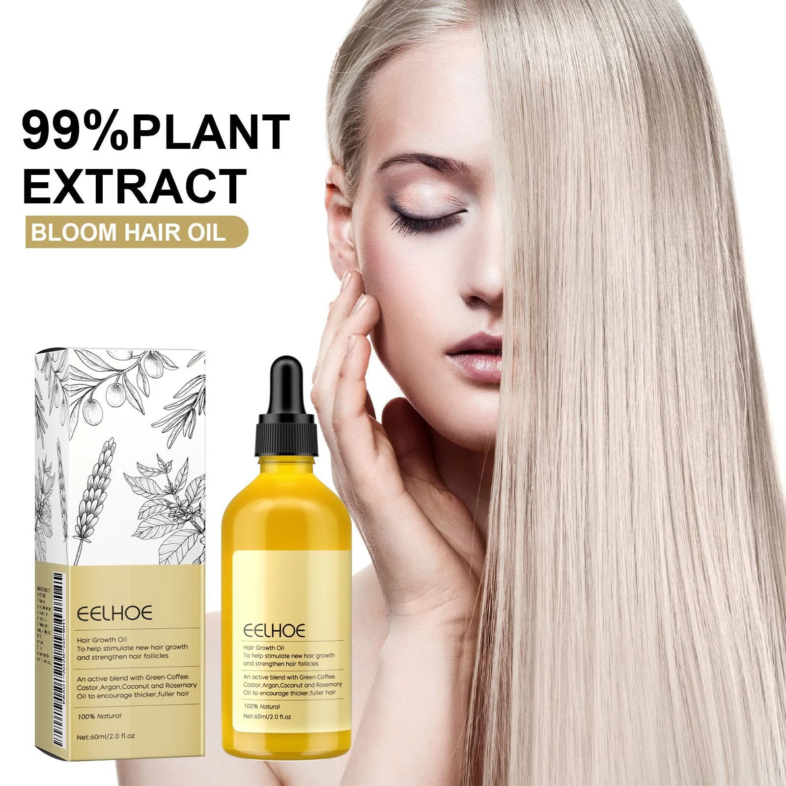 1/2/3pcs Natural Hair Growth Oil Rosemary Anti Hair Loss Regrowth Moisturizing Repair Anti Baldness Fast Hair Growth Serum Oil Peaceful Pleasures Health and Wellness