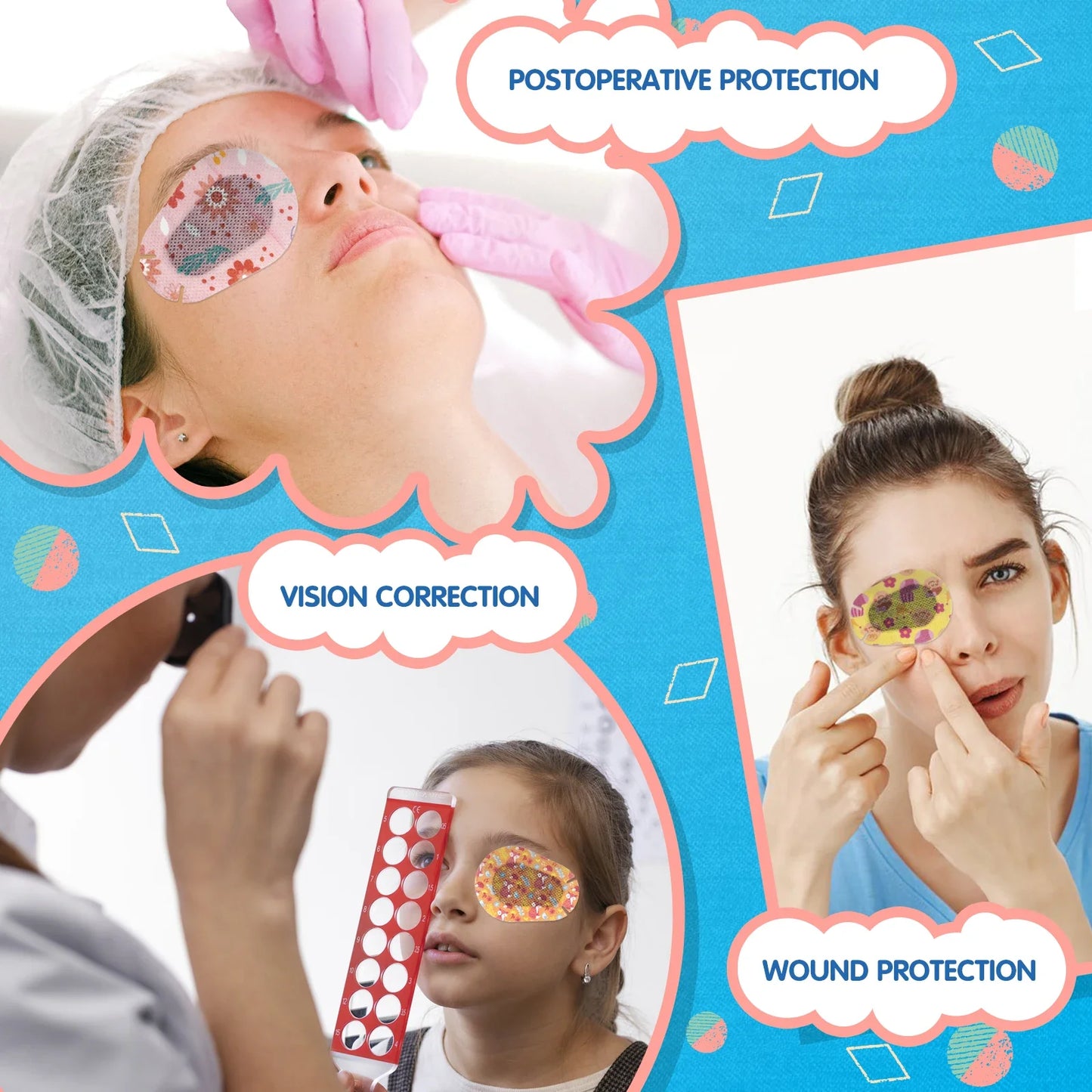 30-Pack Kids Cartoon Adhesive Eye Patches – Breathable & Sterile