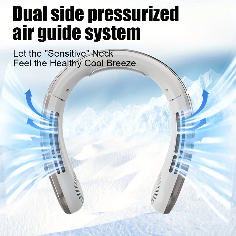 New 100 Level Digital Neck Hanging Fan For Students' Outdoor Sports, Portable Usb Mini Neck Hanging Fan Peaceful Pleasures Health and Wellness