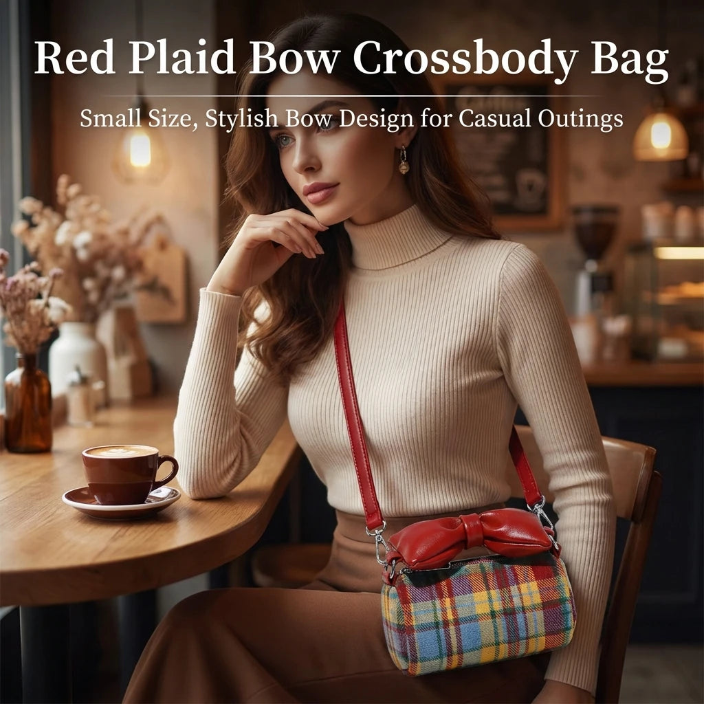Red Crossbody Bag With Bows Decoration For Women Lightweight And Stylish Design Bag Peaceful Pleasures Health and Wellness