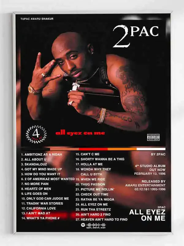 2Pac Music Album Cover Aesthetic Pictures Pop Hip Hop Rapper Tupac Posters For Room Modern Canvas Painting Art Wall Home Deco Peaceful Pleasures Health and Wellness B 50x70cm