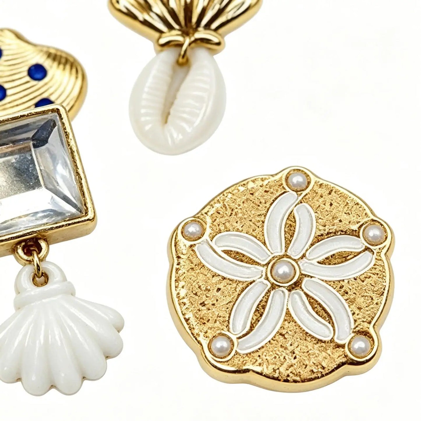 Metal Seashell Shoe Charms for Sandals & Clogs | Set of 6