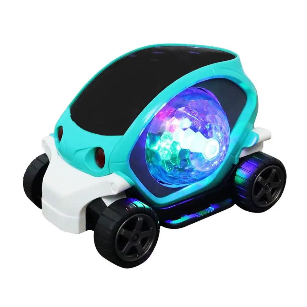 Rotating Electric Toy Car Disco Ball Light Music Bump Go Obstacle