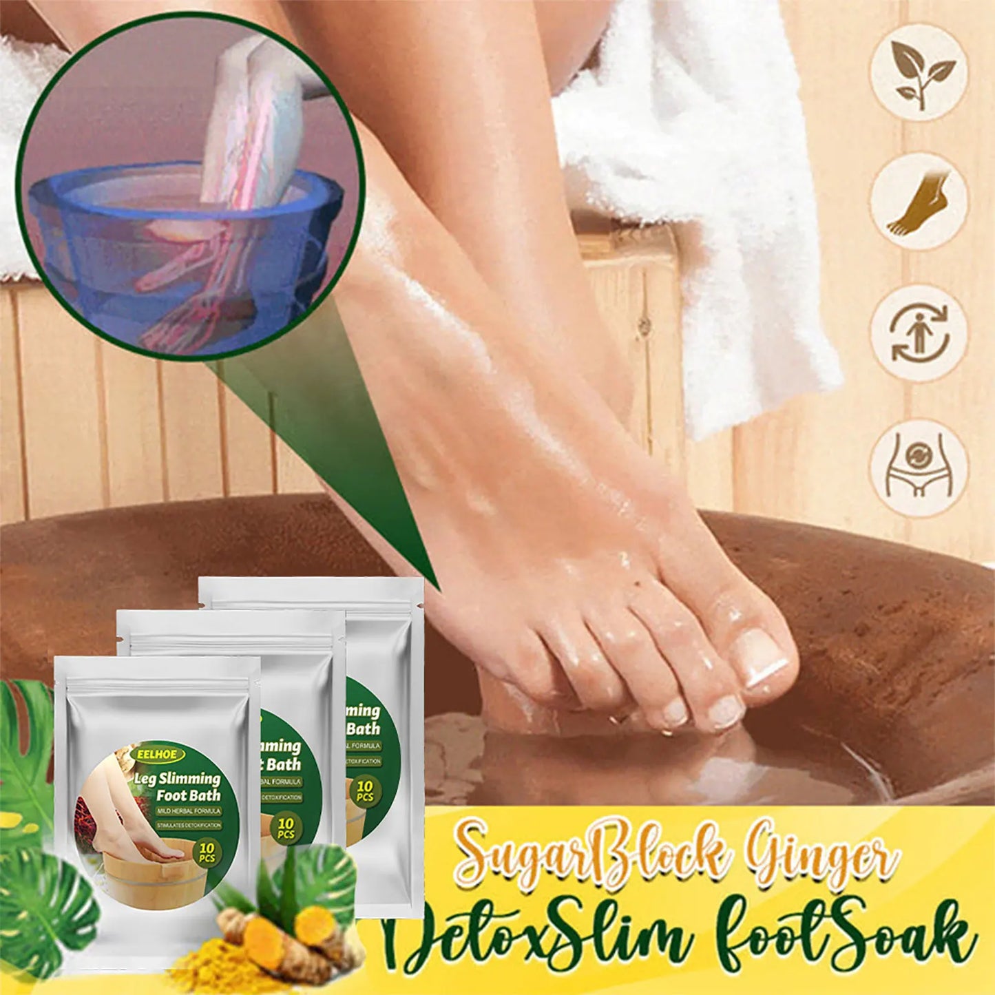 Eelhoe Detox Foot Bath Bag - Health & Slimming Care Peaceful Pleasures Health and Wellness
