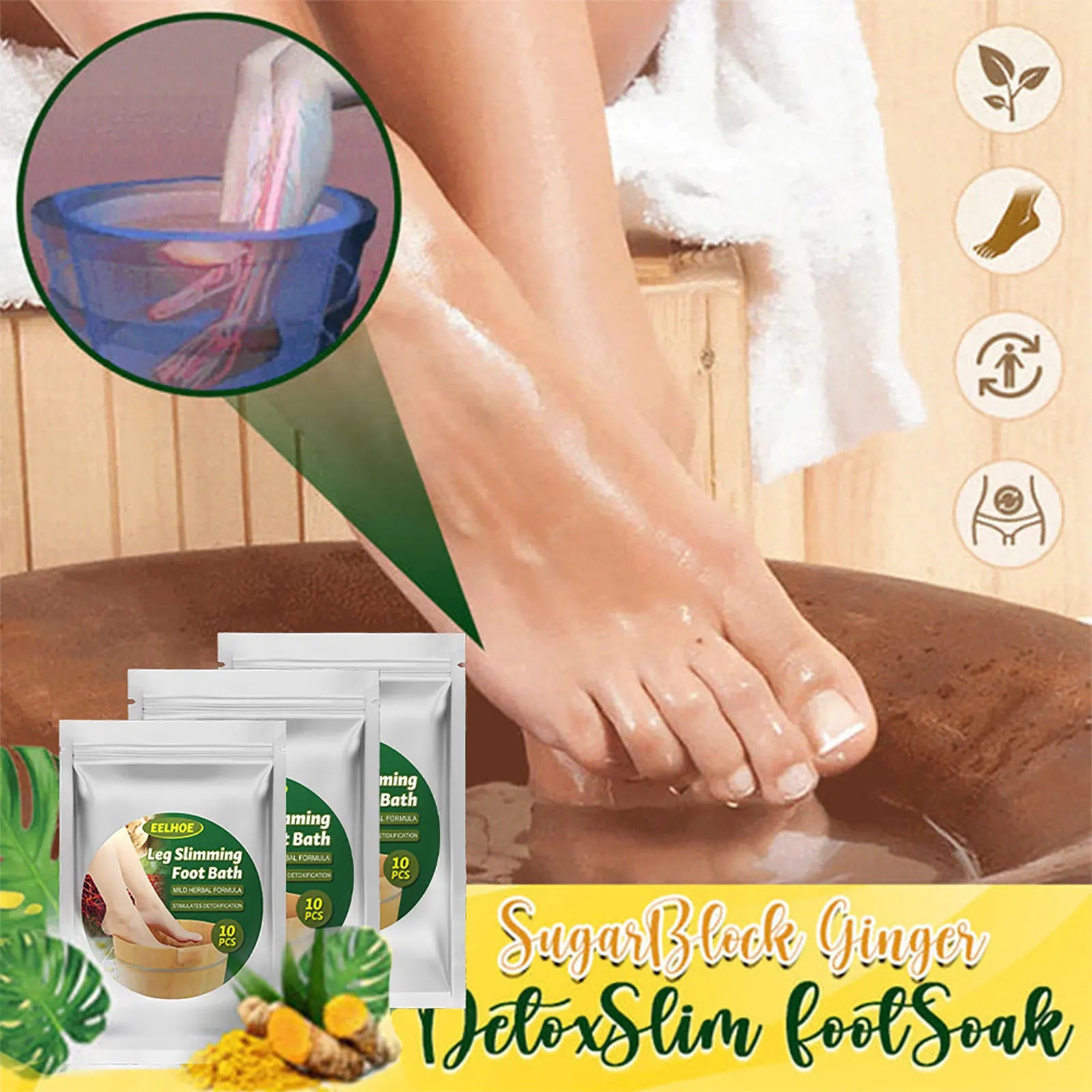 Eelhoe Detox Foot Bath Bag - Health & Slimming Care Peaceful Pleasures Health and Wellness
