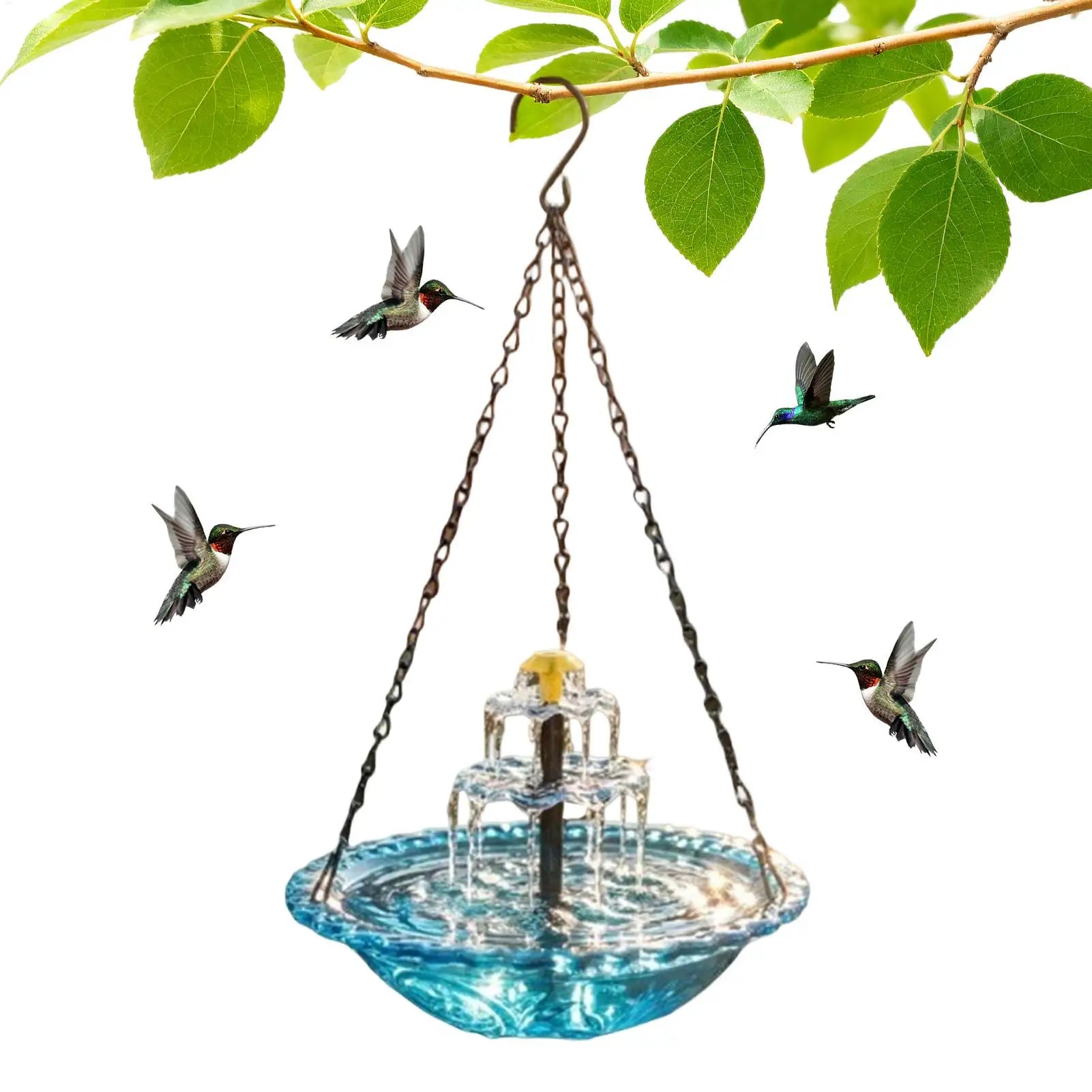 Solar Bird Bath Outdoor Hummingbird Water Bowl Hummingbird Bathing Bowl For Garden Patio Backyard Front Yard Balcony Deck Peaceful Pleasures Health and Wellness