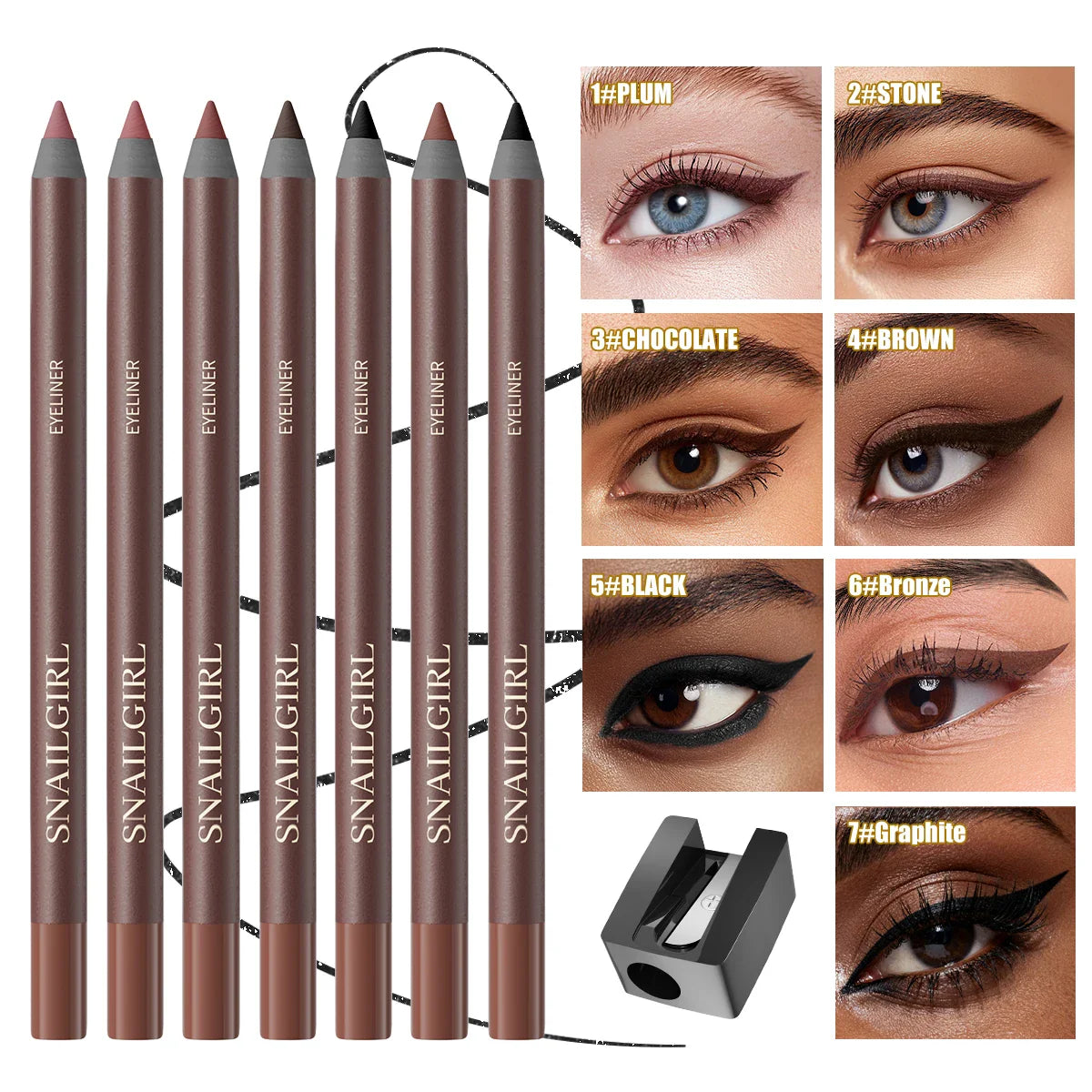 SNAILGIRL Waterproof Gel Eyeliner Pencil – Matte Quick Dry