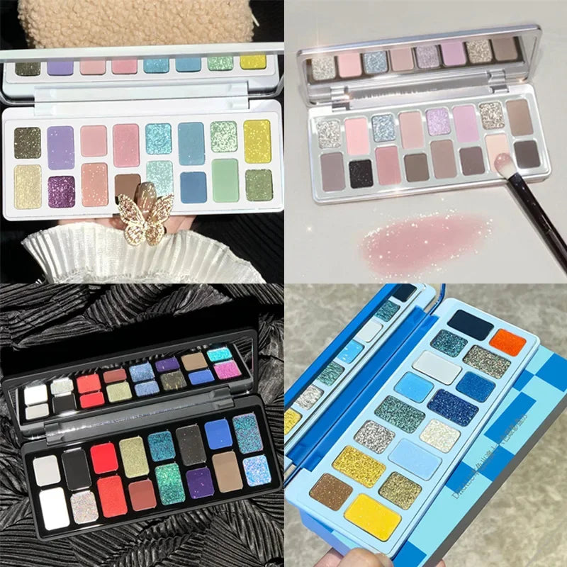 DIKALU 16 Color Shimmer Glitter Eyeshadow Palette | Smoky