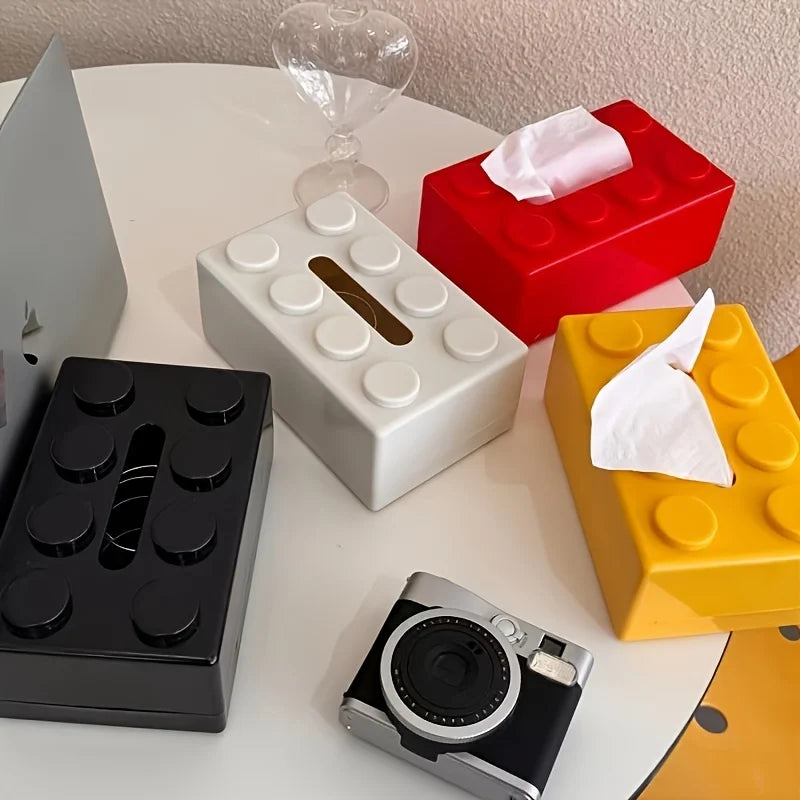 Building Block Tissue Box High Appearance Level Multi-Functional Home Napkin Storage Box Living Room Coffee Table Storage Box Peaceful Pleasures Health and Wellness