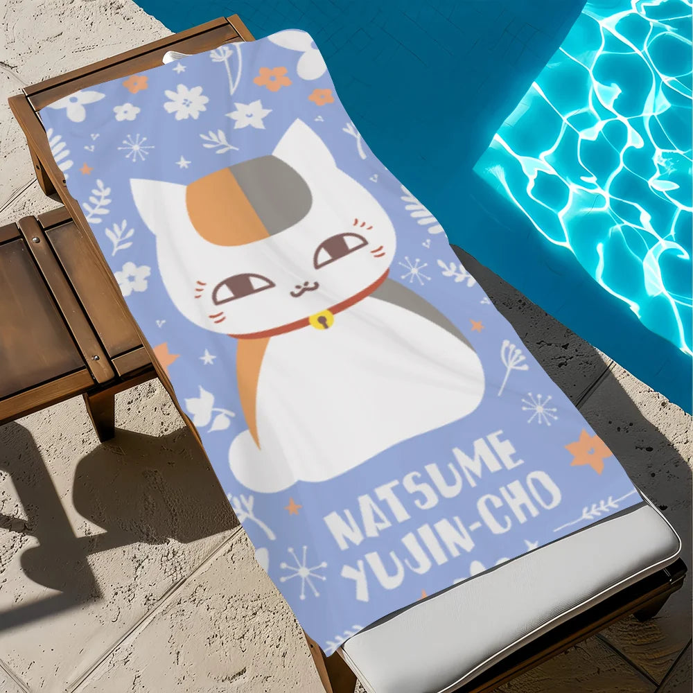 Anime Cat Nyanko Madara Quick-Dry Beach Towel | 11 Sizes Beach Towel Peaceful Pleasures Health and Wellness z1 STJ70x140CM