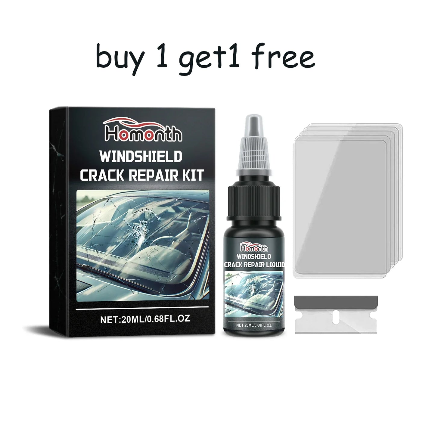 Windshield Glass Crack Repair Kit | Clear Adhesive 20ml