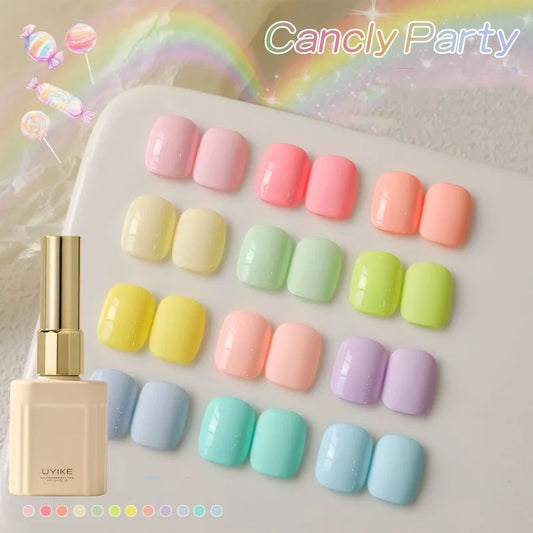 12-Color Macaron Gel Nail Polish Set – Pastel Jelly UV LED 15ml Gel Nail Polish Set Peaceful Pleasures Health and Wellness