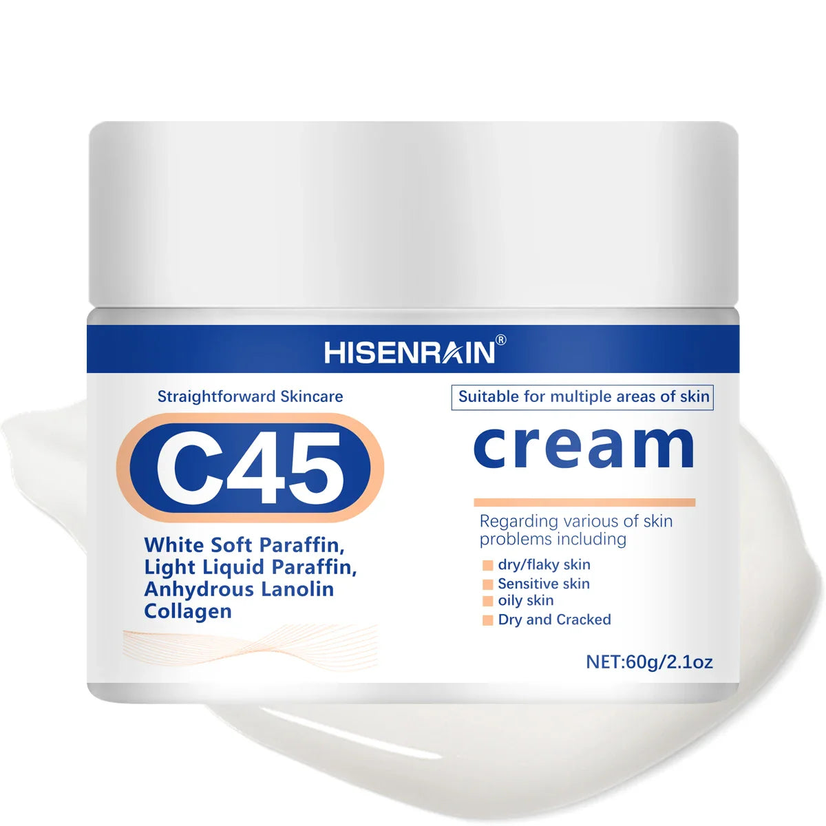 HISENRAIN Squalane & Hyaluronic Acid Face Cream 72Hr Moisture