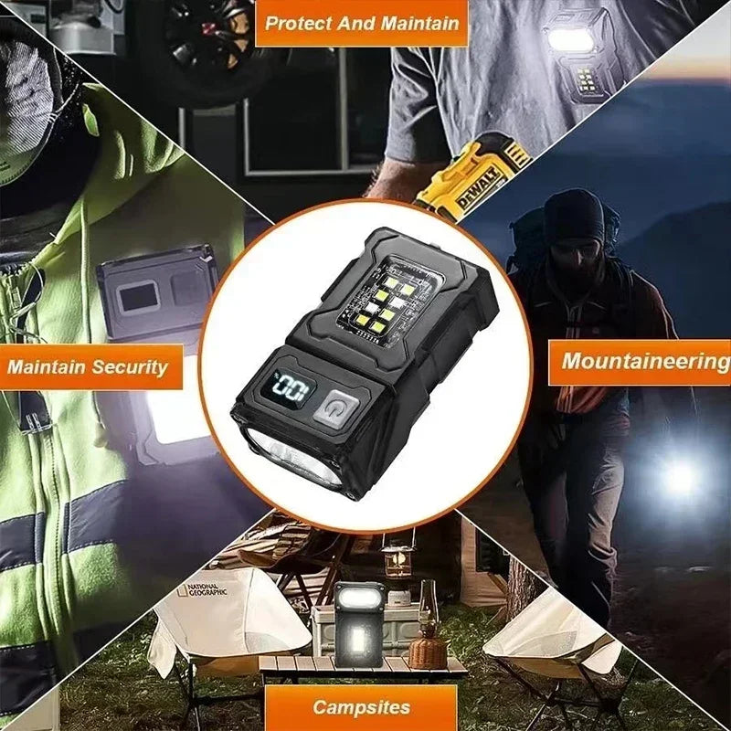 Mini Rechargeable LED Flashlight 800LM | Clip-On Magnetic Torch
