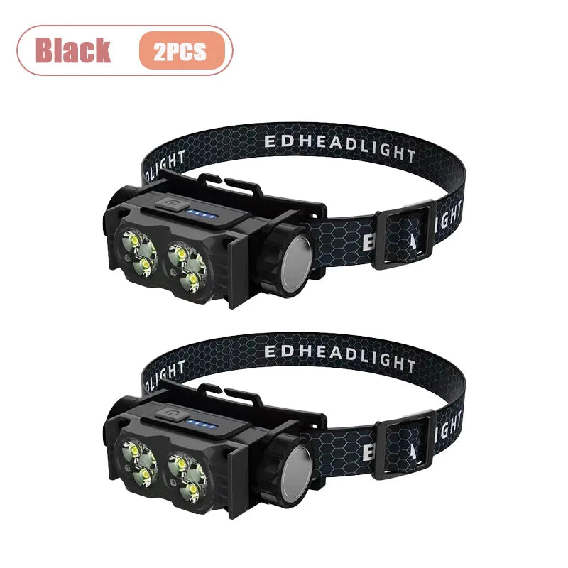 LED Rechargeable Headlamp – Waterproof, Bright & Hands-Free