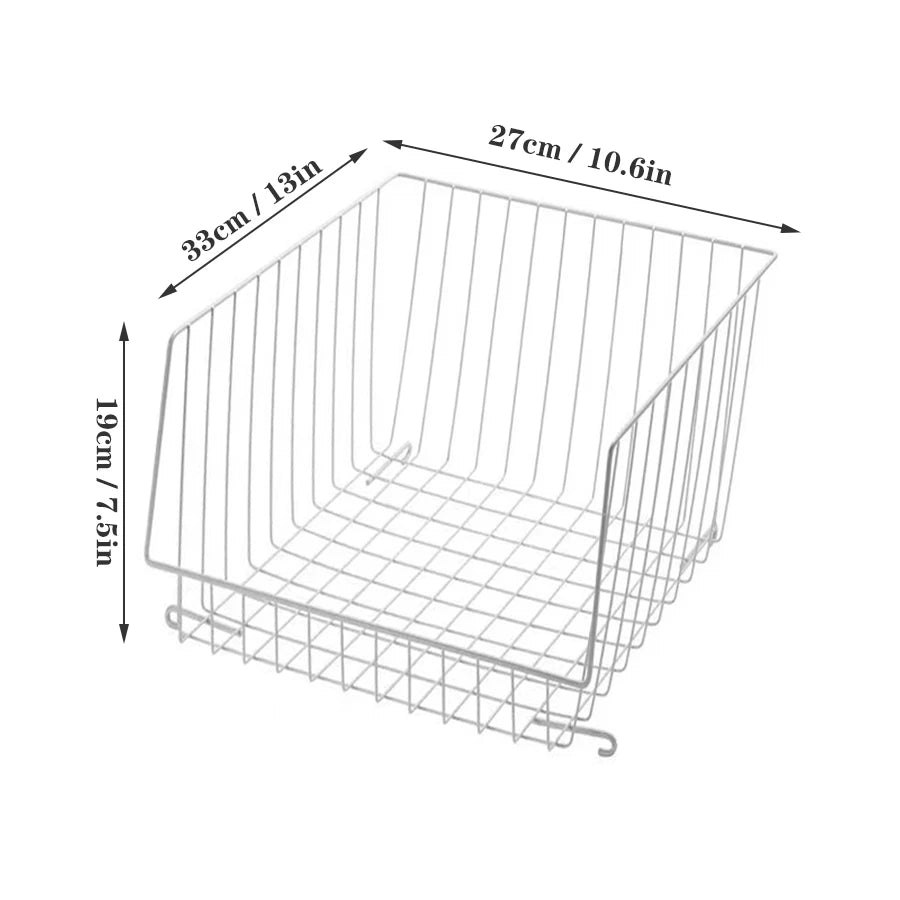 Closet Organizer Wire Storage Basket Bins – Clothes Shelves Cabinet for Sweaters, Shoes, Handbags & Accessories