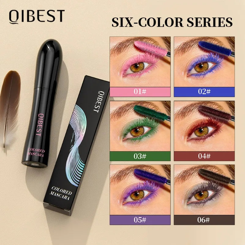 6-Color Waterproof Mascara – Volumizing, Lengthening, Smudge-Proof