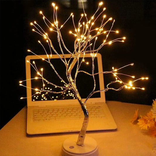 USB Copper Wire Gold Leaf Night Lamp – Eye-Safe Desk Light