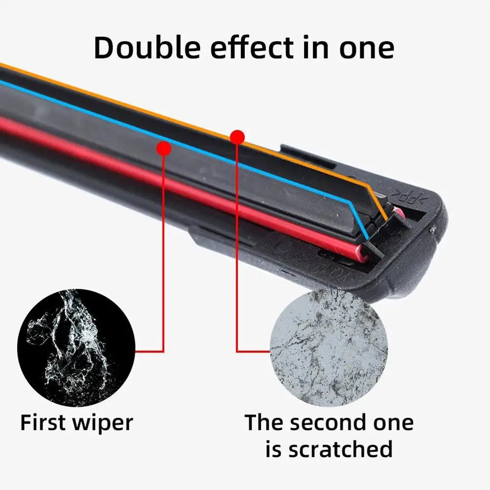 Car Windshield Wiper Blades Universal Water Repellent Wiper Blades Soft Double Layer Rubber Frameless Bracketless Car Wipers Peaceful Pleasures Health and Wellness