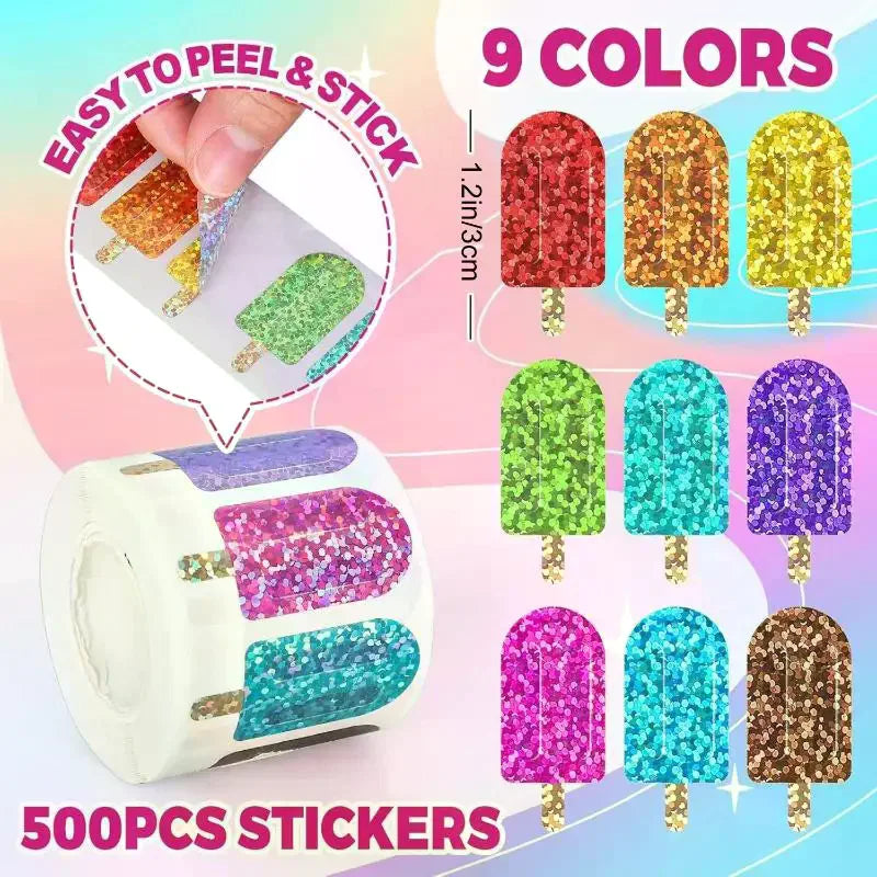 500pcs Glitter Flower Stickers for Party, Scrapbooking & Gifts Craft Stickers Set Peaceful Pleasures Health and Wellness